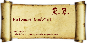 Reizman Noémi névjegykártya